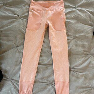 Athleta Girl High Rise SoftLuxe Tight: Color light orange Size L/12, pockets